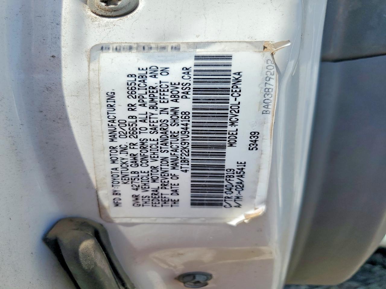 2000 TOYOTA CAMRY