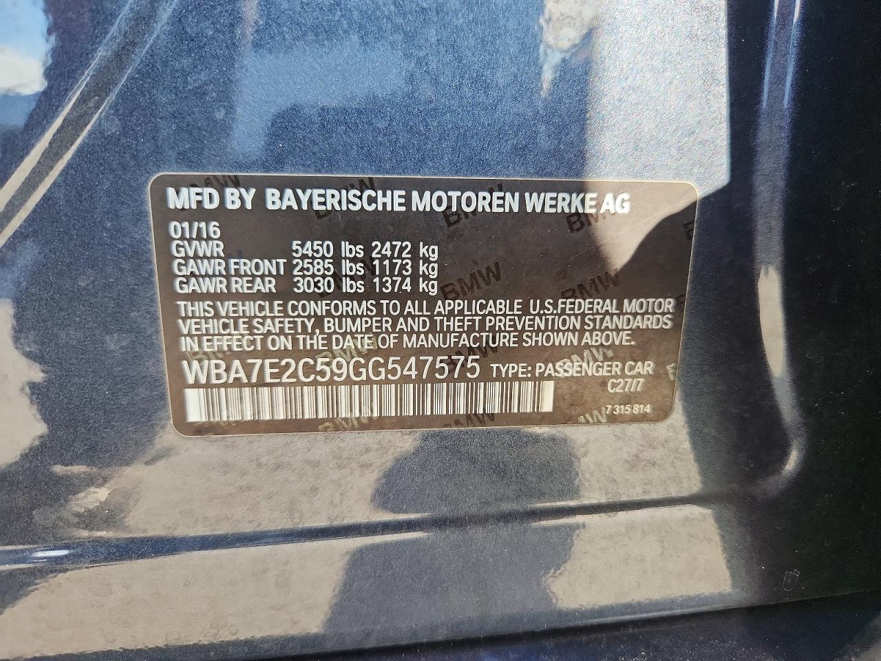 2016 BMW 7 series