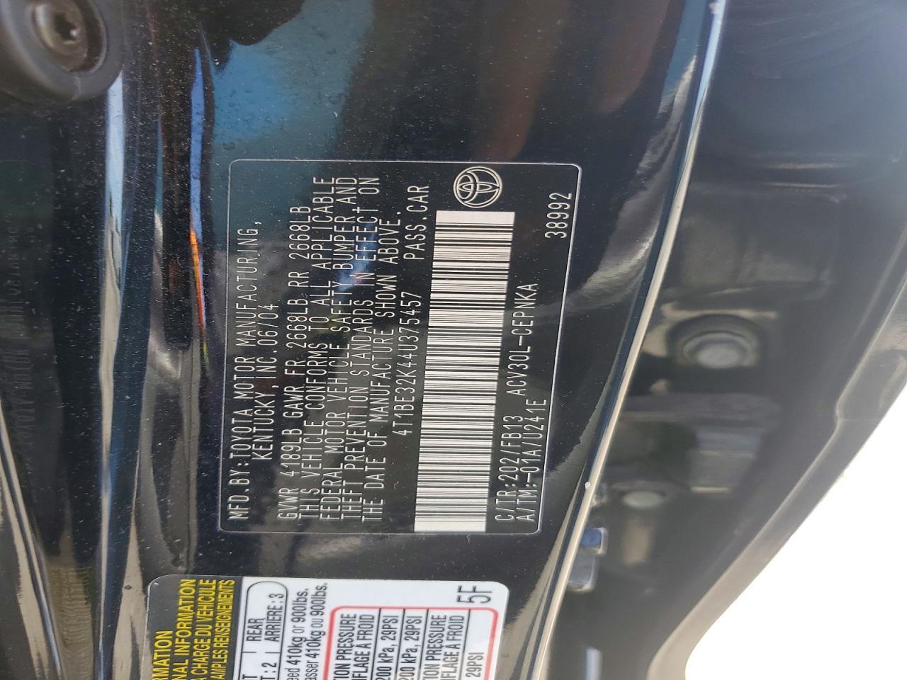 2004 TOYOTA CAMRY