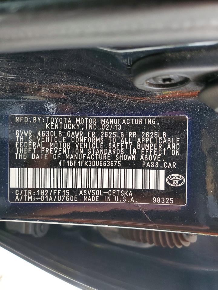 2013 TOYOTA CAMRY