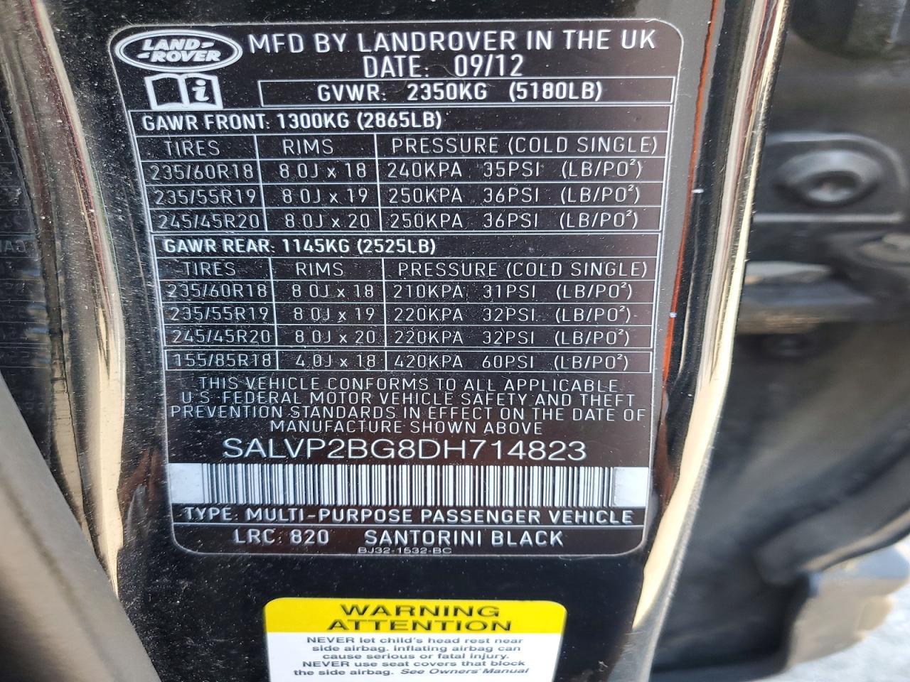 2013 LAND ROVER RANGE ROVER EVOQUE