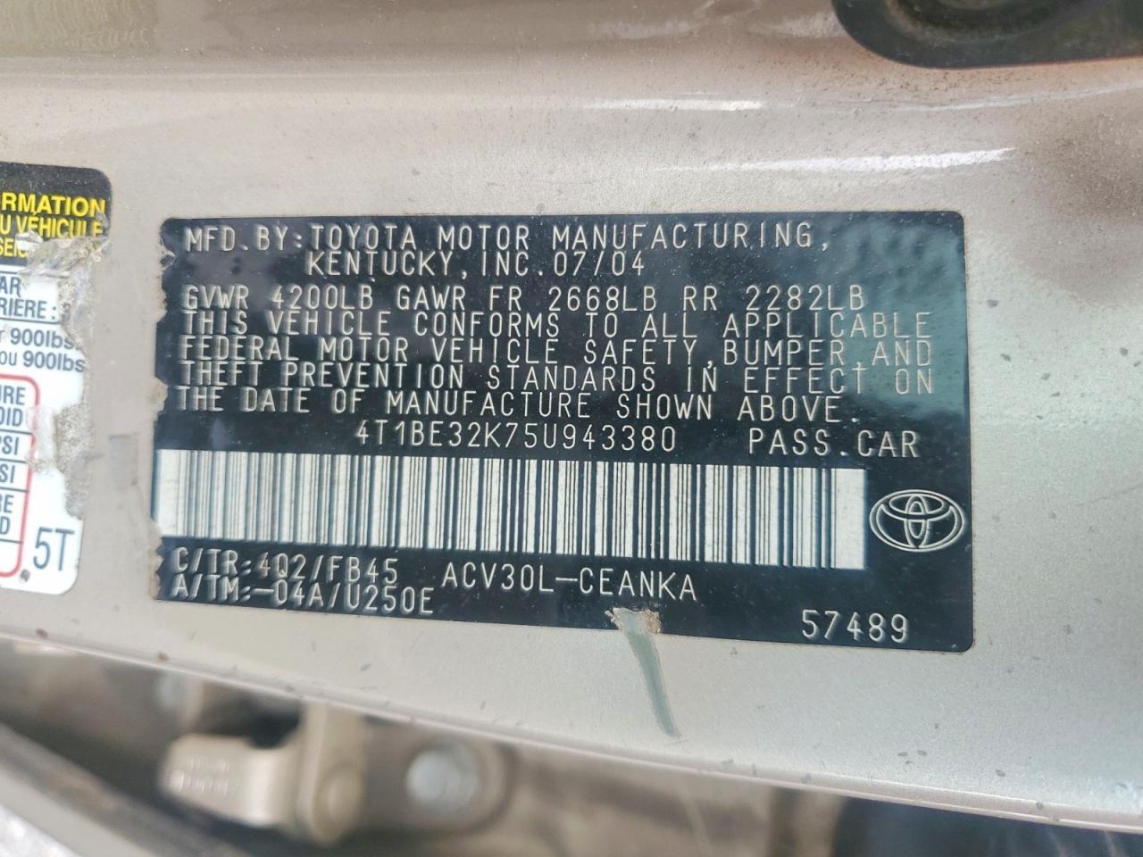 2005 TOYOTA CAMRY
