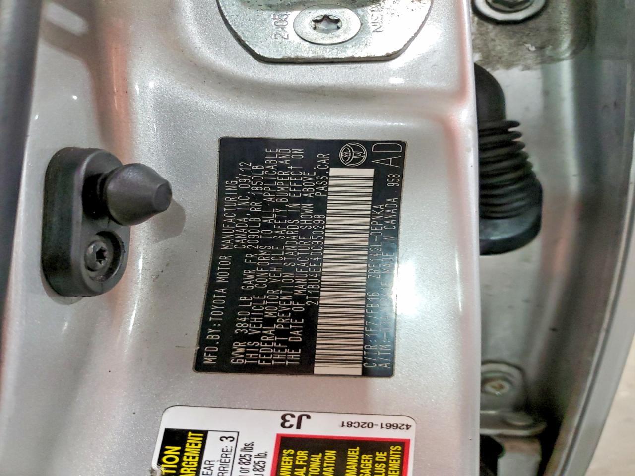 2013 TOYOTA COROLLA