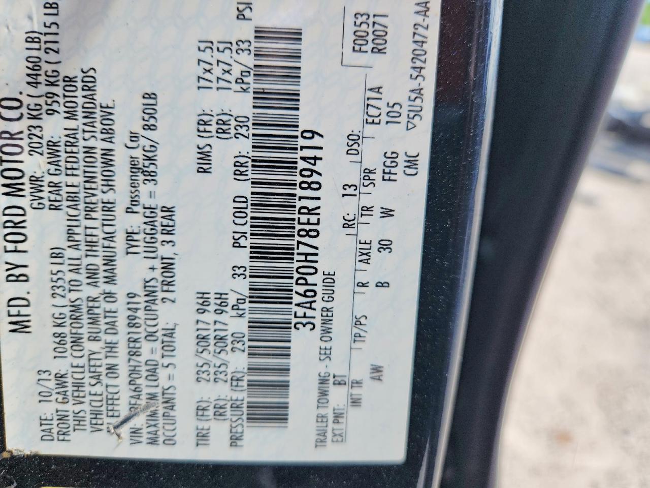 2014 FORD FUSION