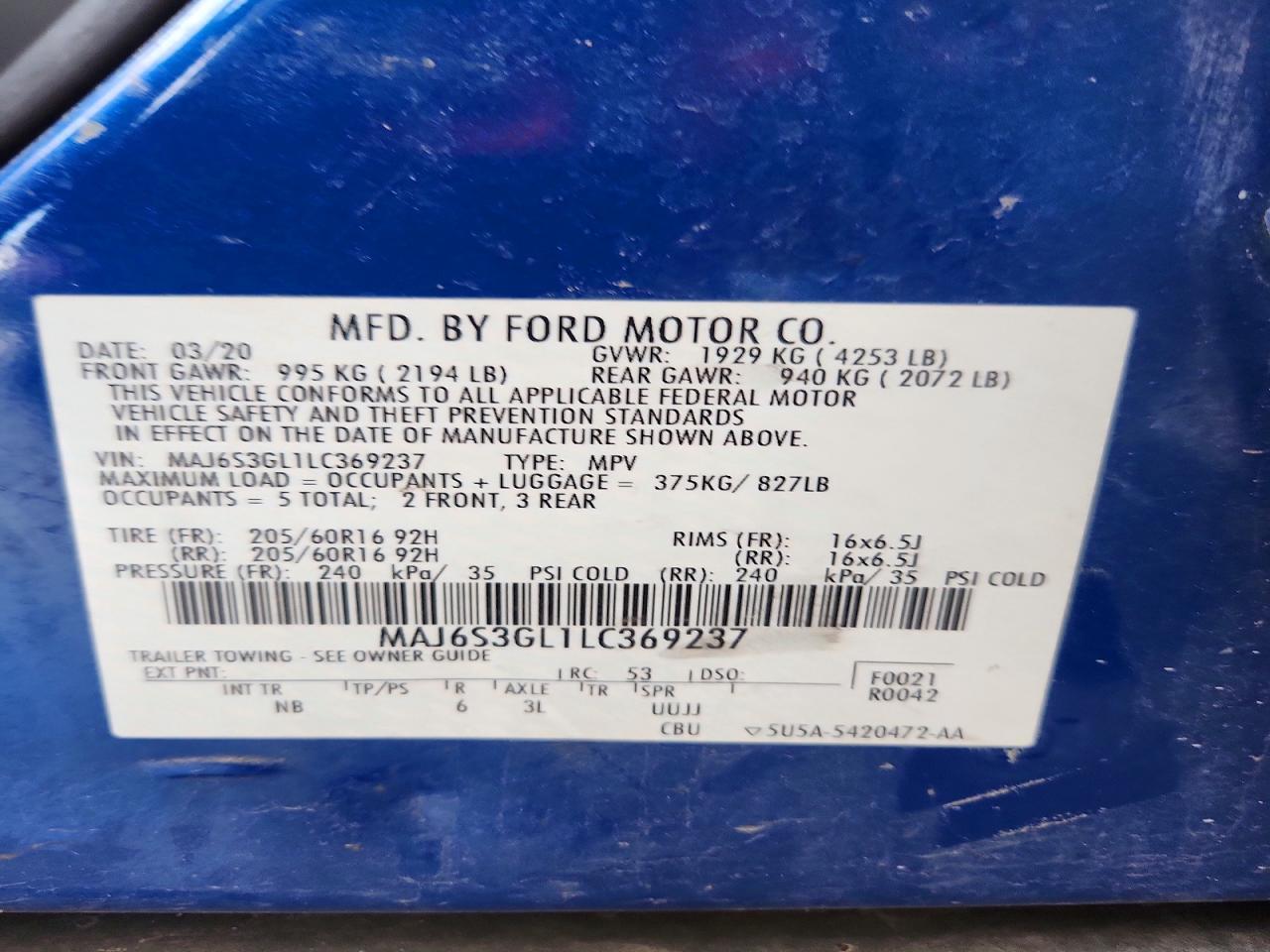 2020 FORD EcoSport