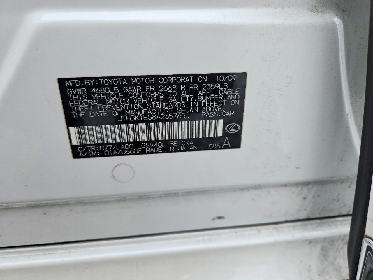 2010 LEXUS ES 350