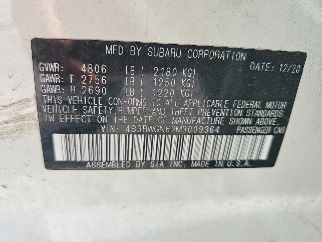2021 SUBARU Legacy