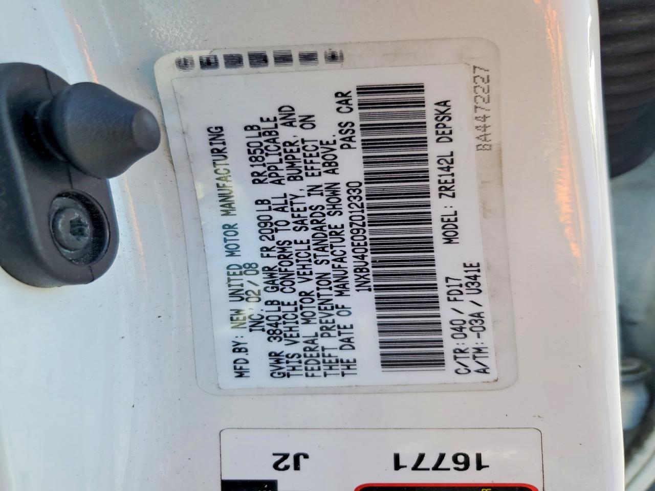 2009 TOYOTA COROLLA