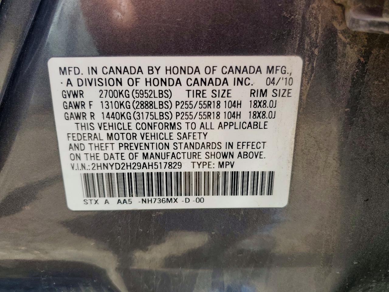 2010 ACURA MDX