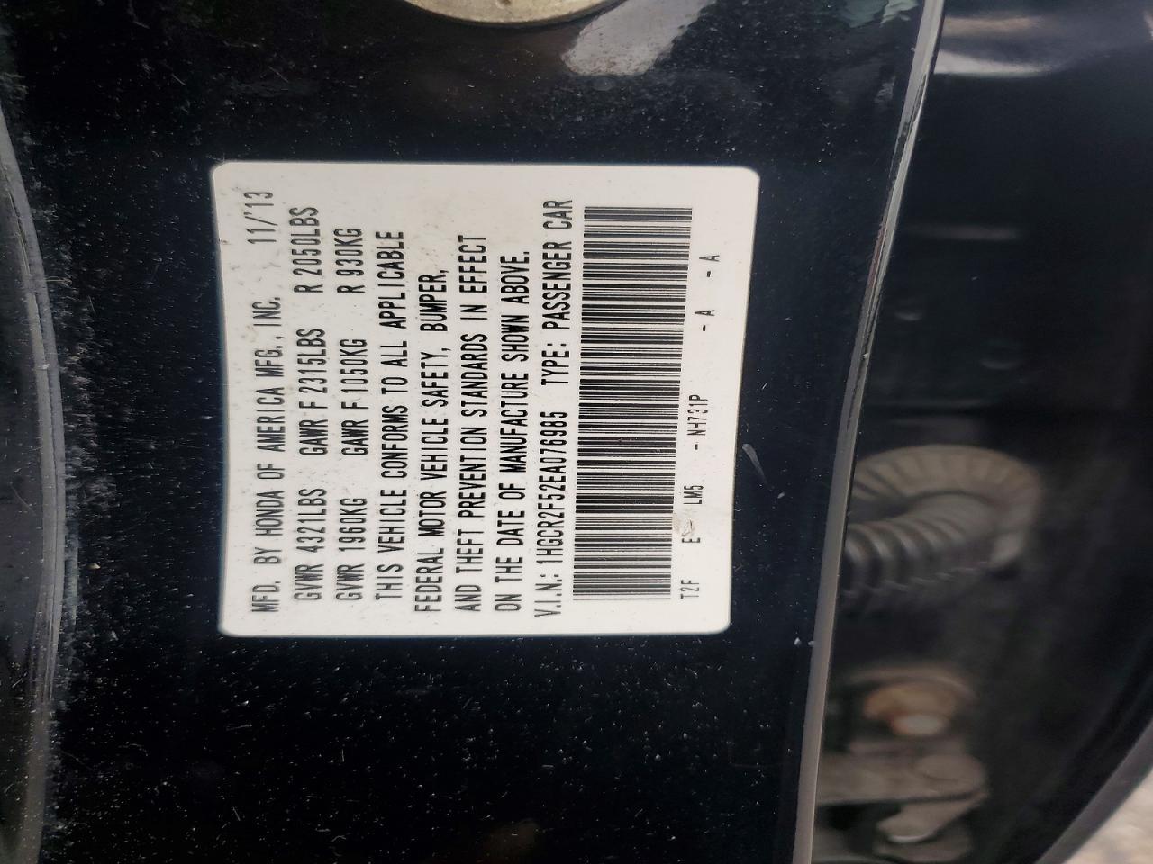 2014 HONDA ACCORD