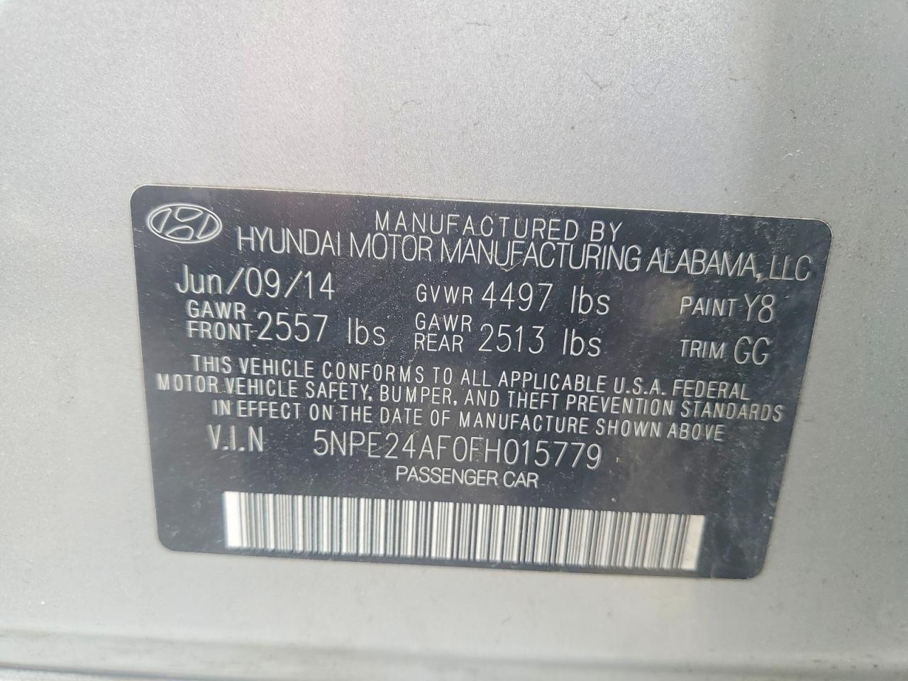 2015 HYUNDAI SONATA