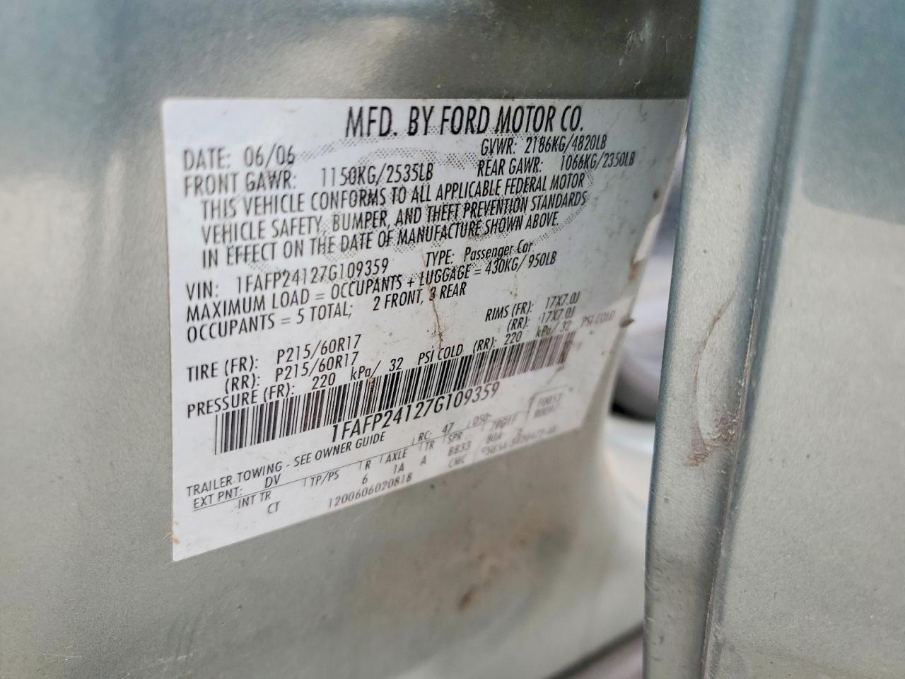 2007 FORD Five Hundred