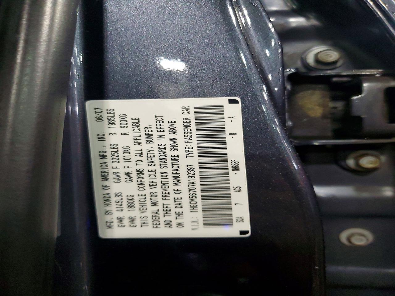 2007 HONDA ACCORD