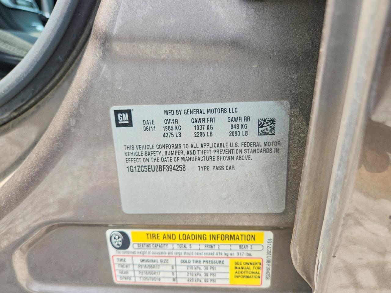 2011 CHEVROLET MALIBU