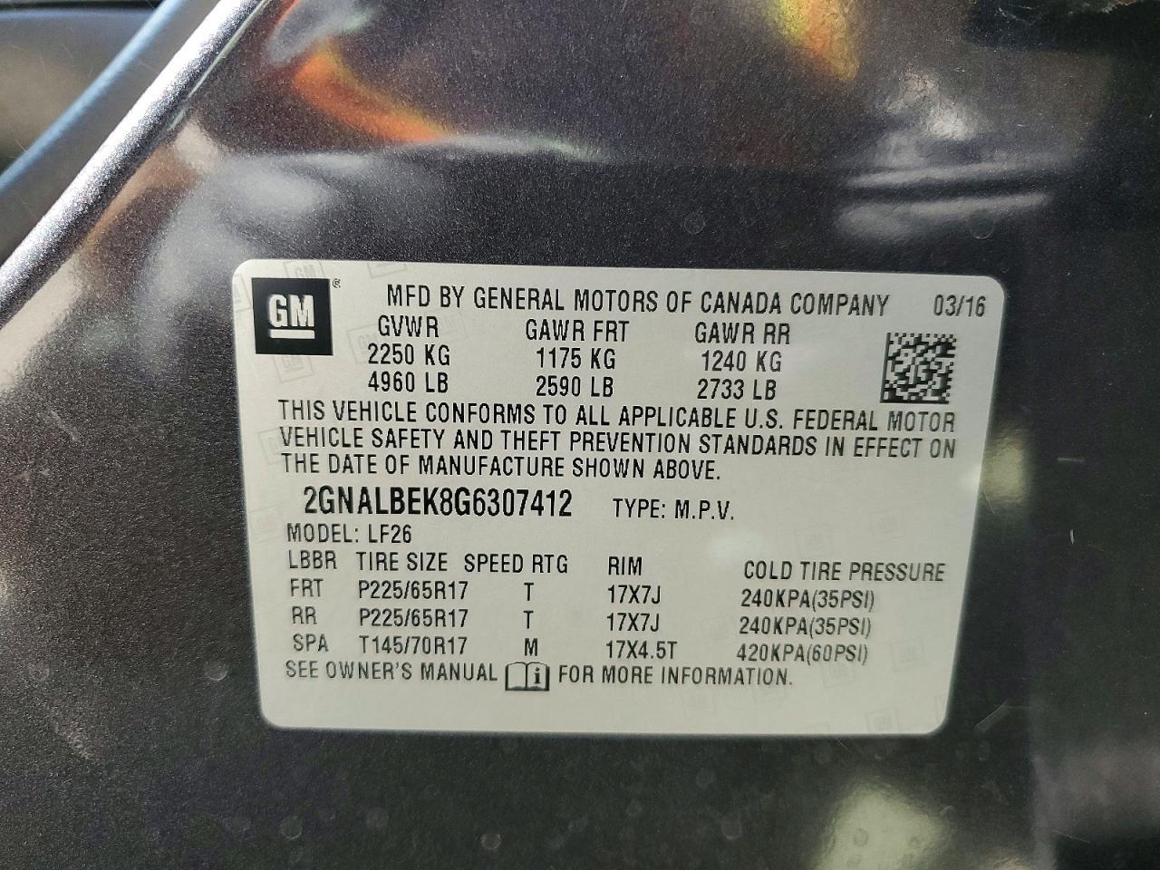 2016 CHEVROLET EQUINOX