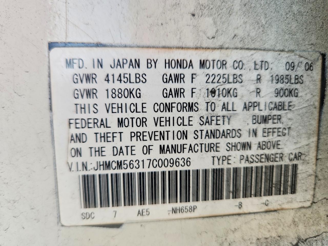 2007 HONDA ACCORD