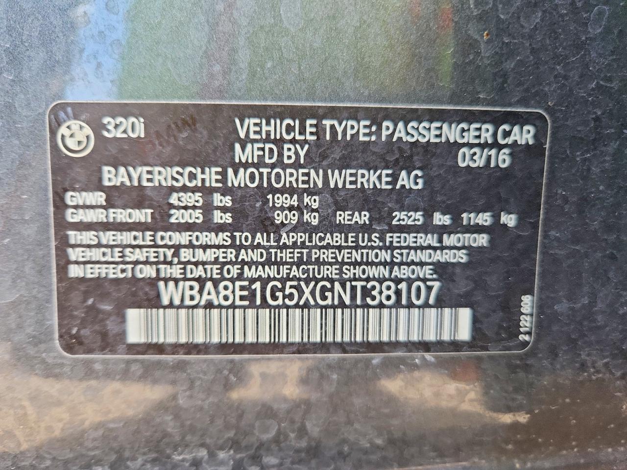 2016 BMW 3 SERIES