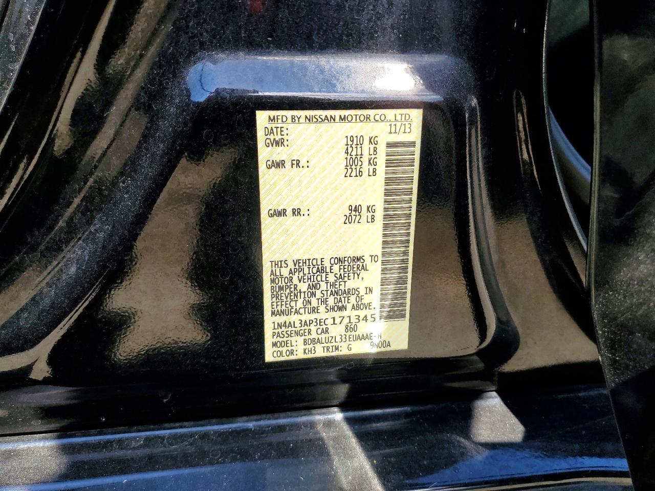2014 NISSAN ALTIMA