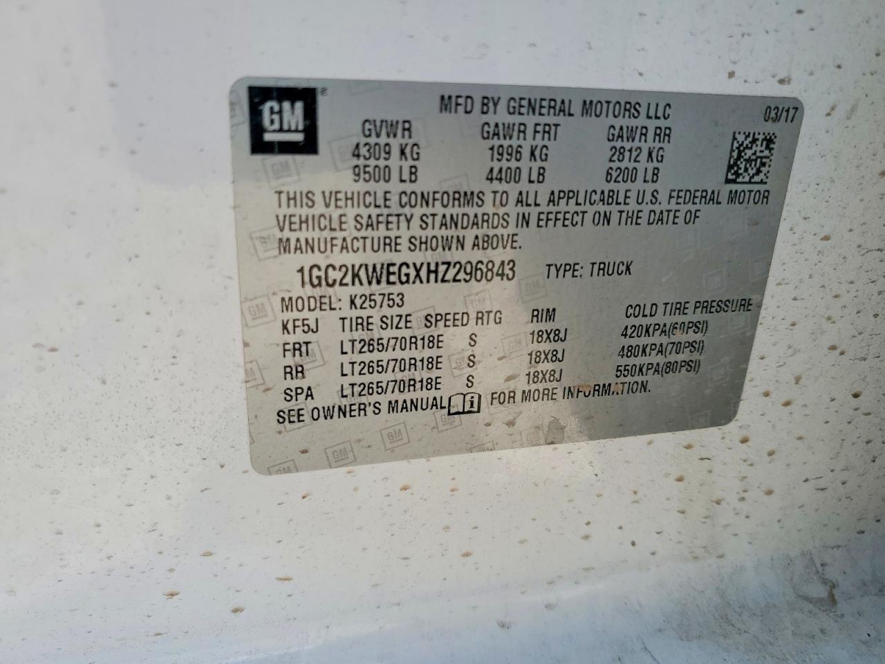 2017 CHEVROLET Silverado 2500