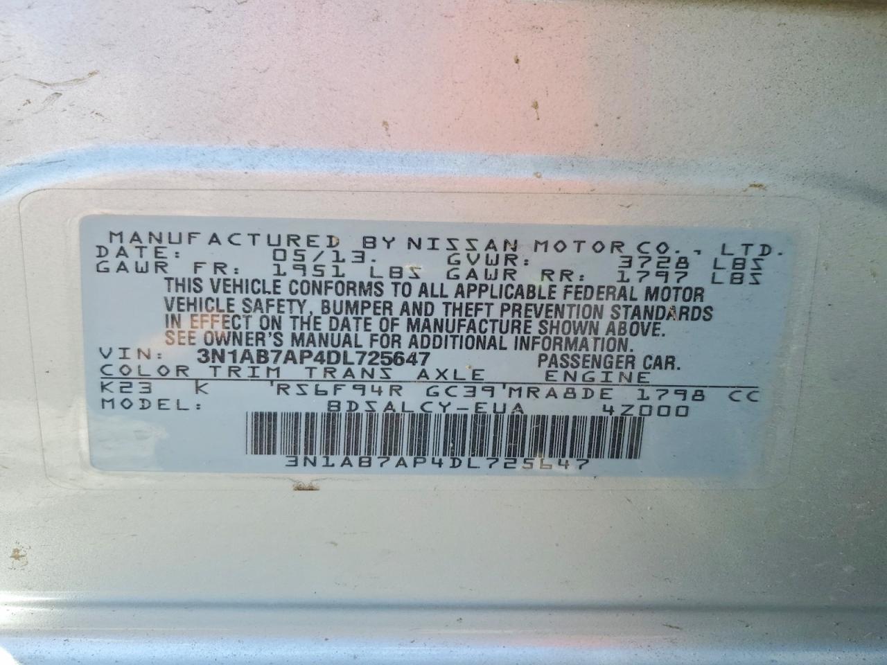 2013 NISSAN SENTRA