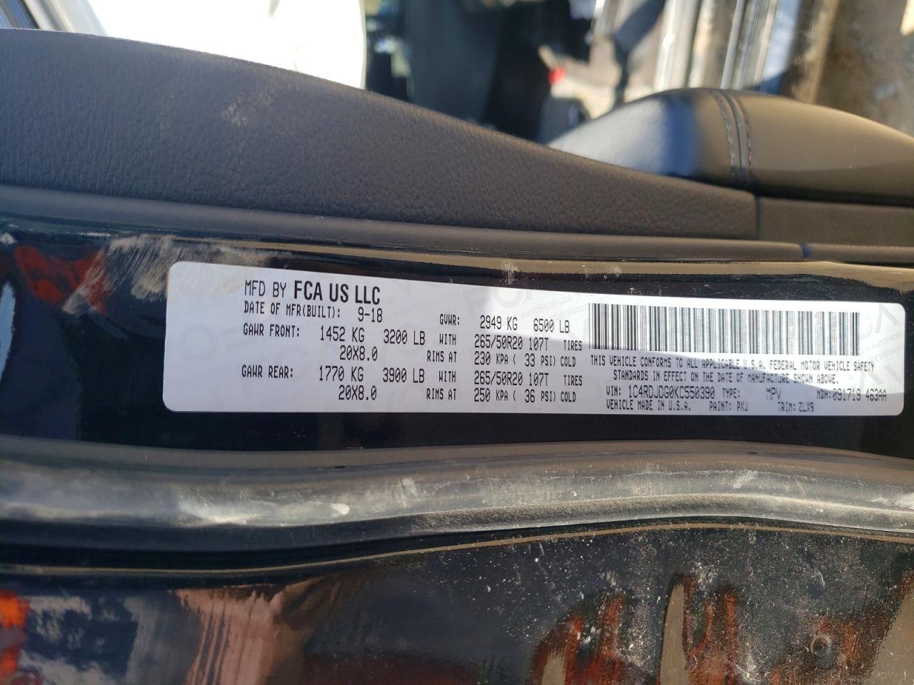 2019 DODGE DURANGO