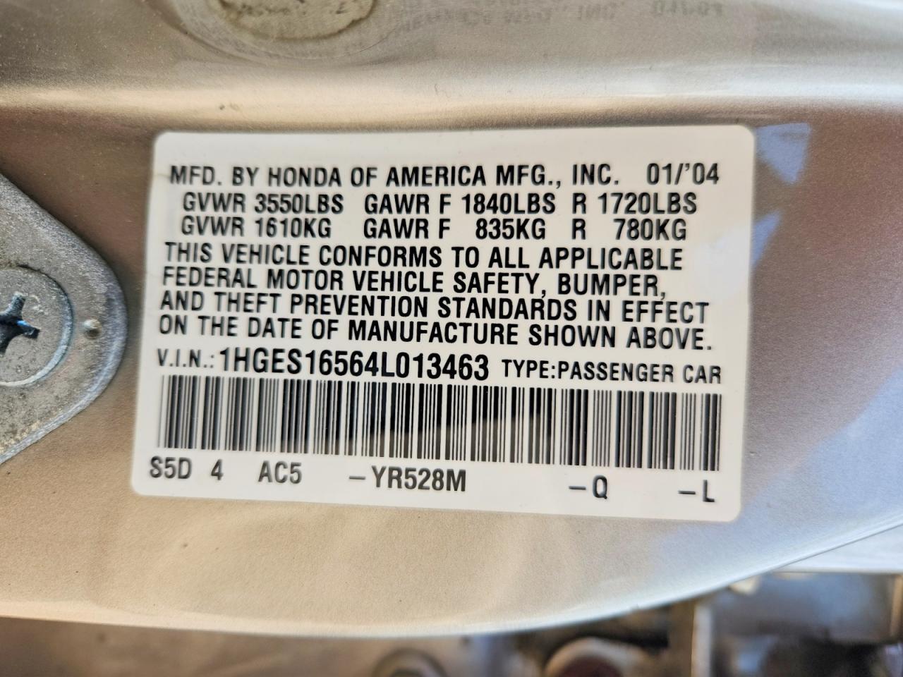 2004 HONDA CIVIC