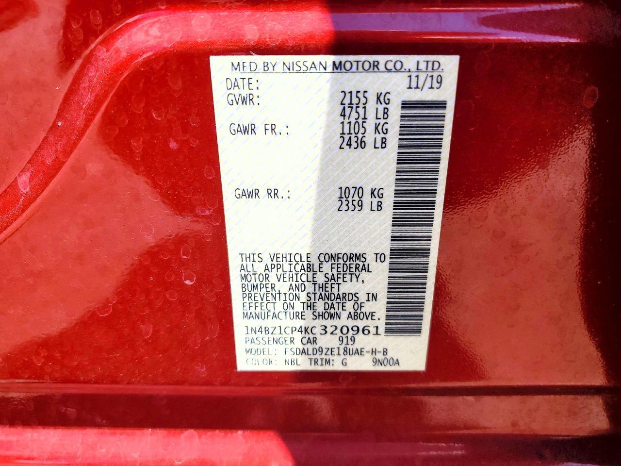 2019 NISSAN LEAF