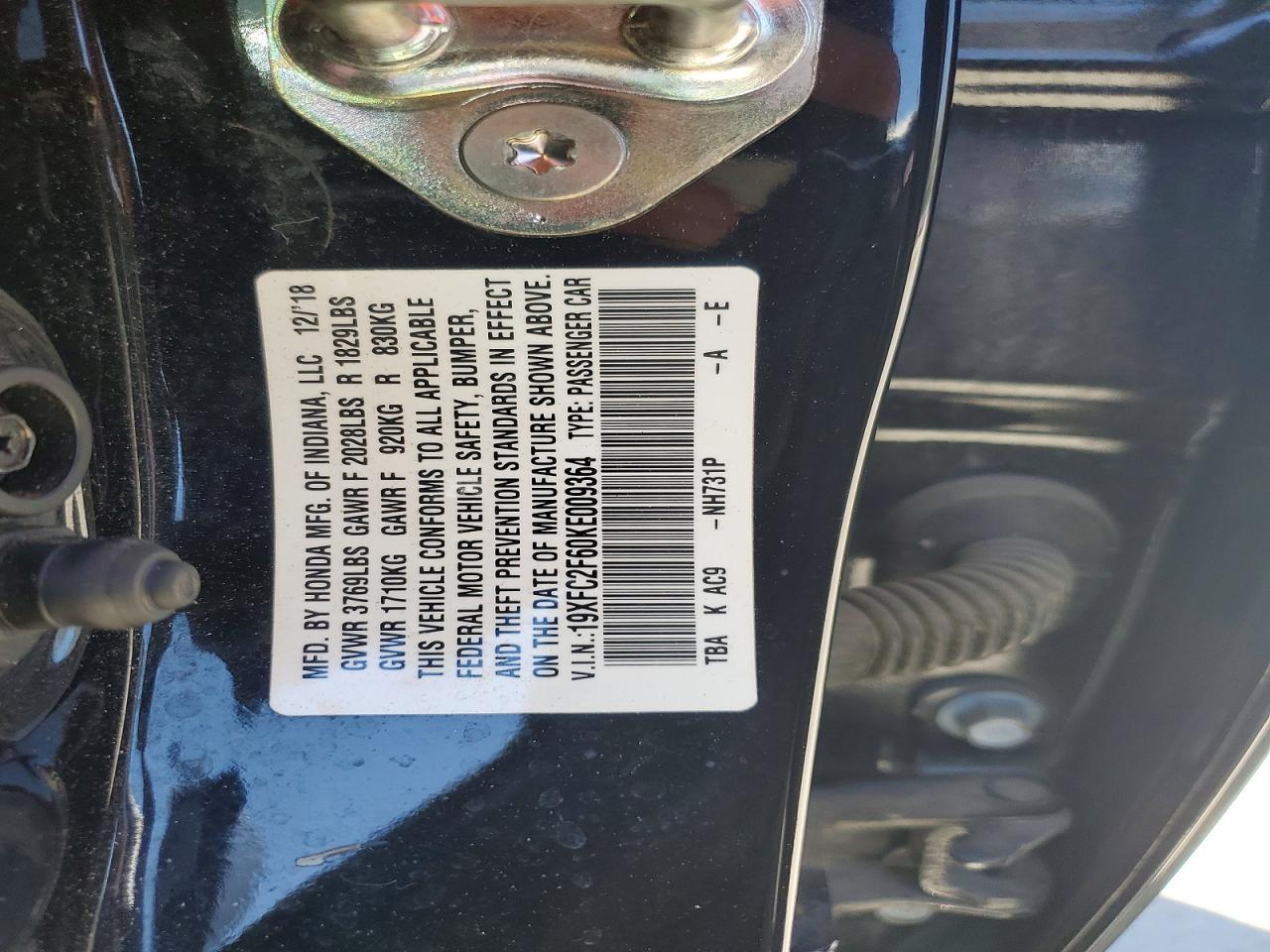 2019 HONDA CIVIC