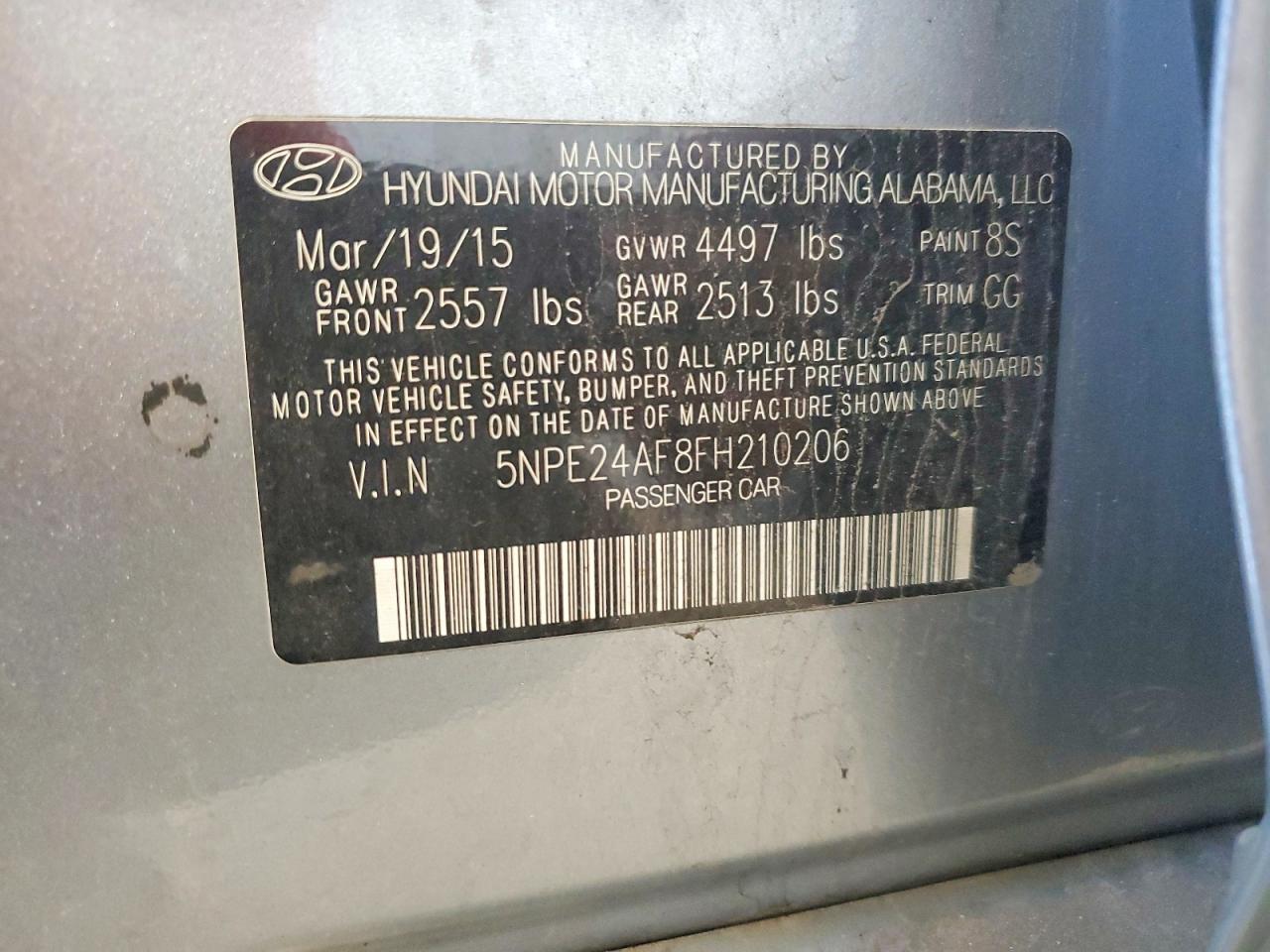 2015 HYUNDAI SONATA