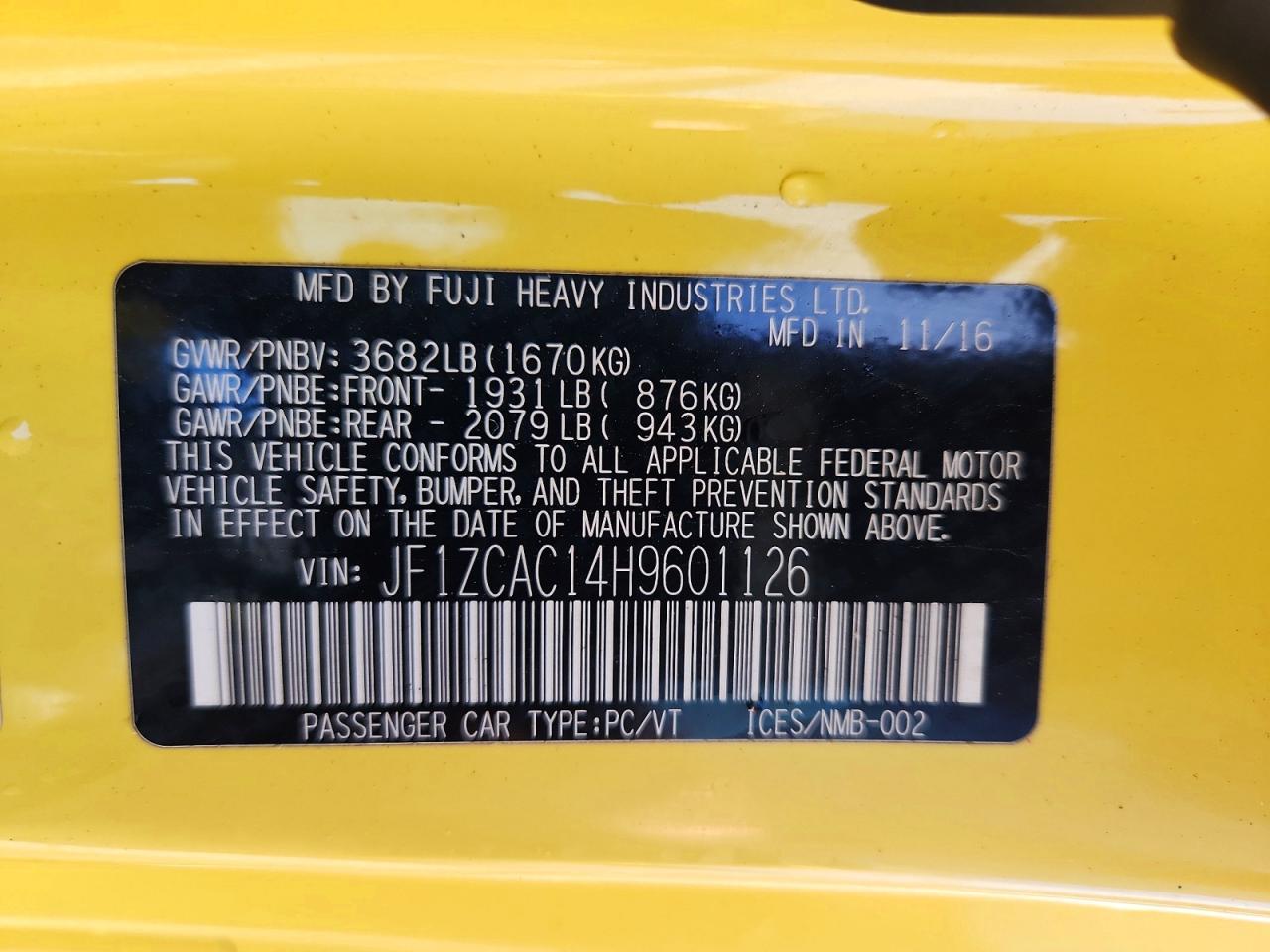 2017 SUBARU BRZ