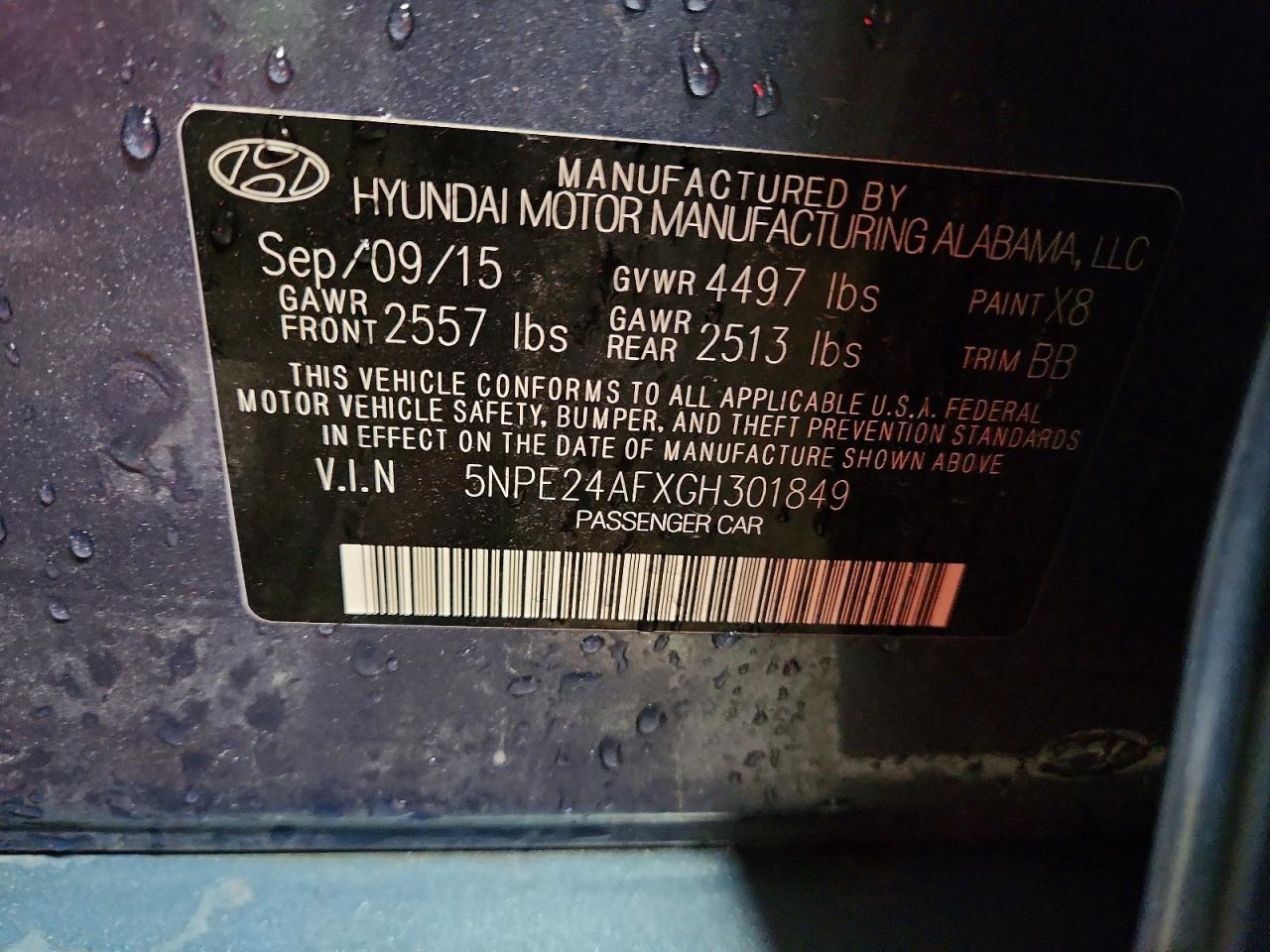 2016 HYUNDAI SONATA