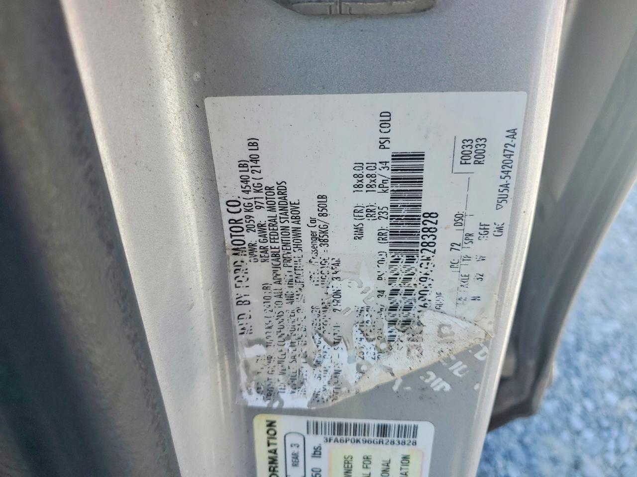 2016 FORD FUSION