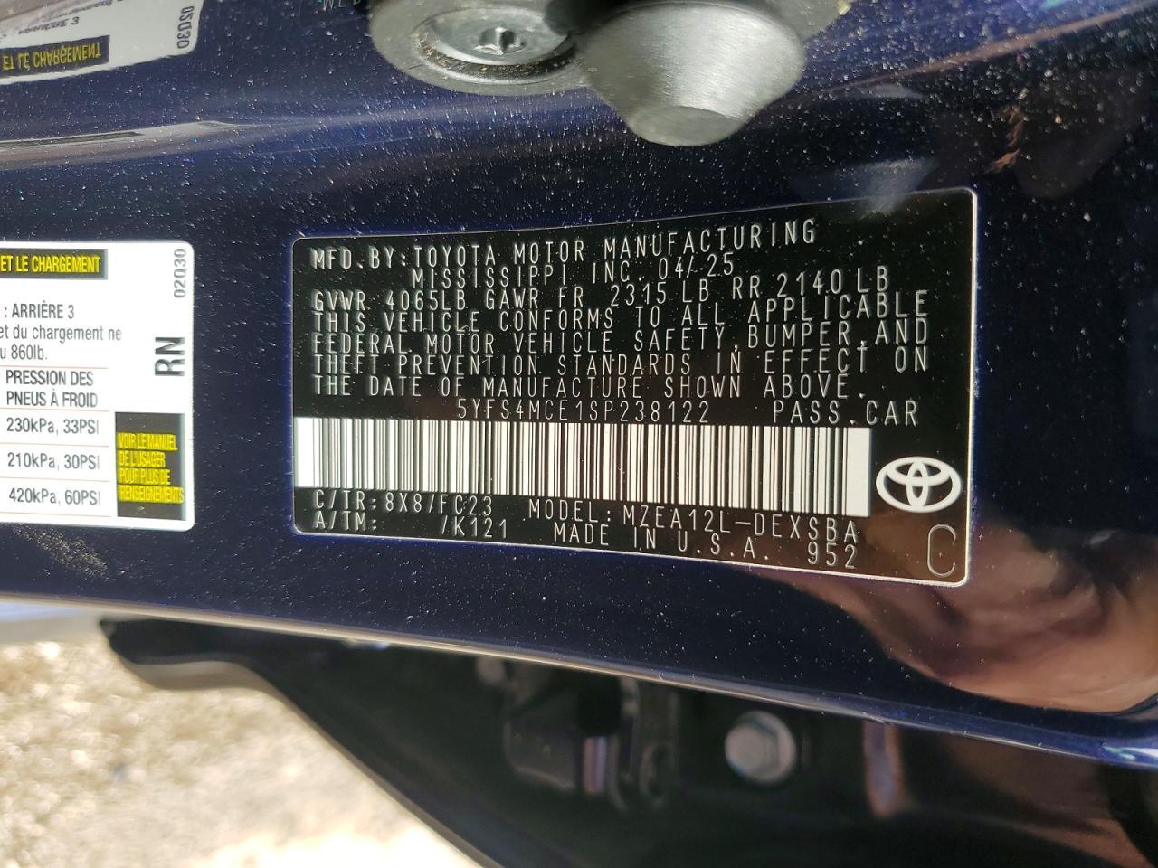 2025 TOYOTA COROLLA
