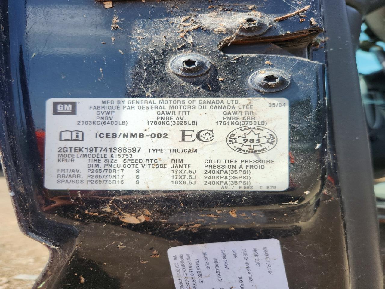 2004 GMC SIERRA 1500