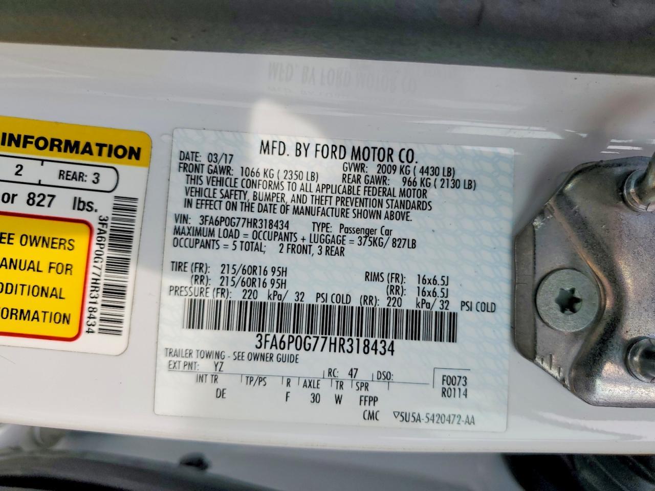 2017 FORD FUSION