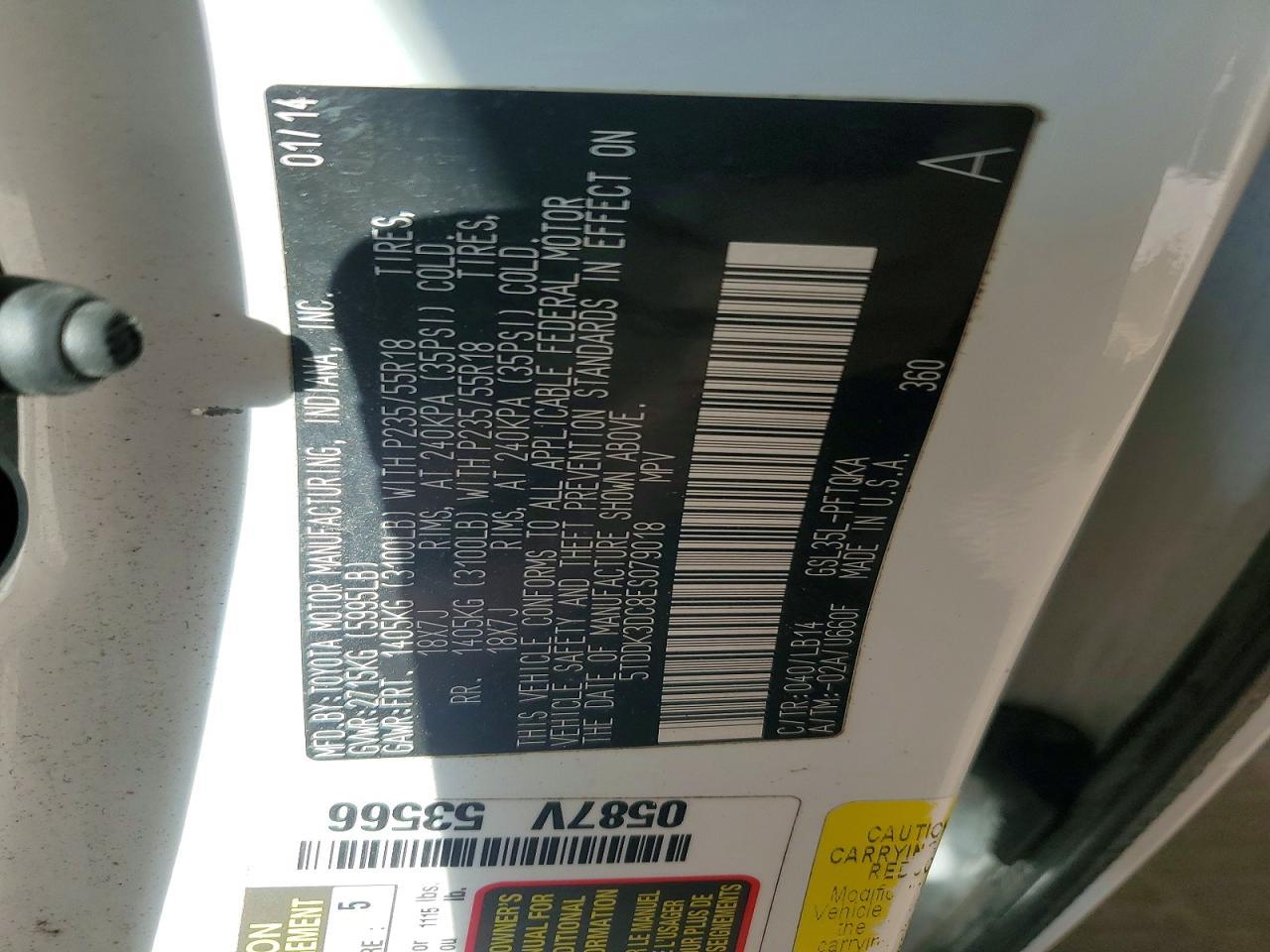 2014 TOYOTA SIENNA