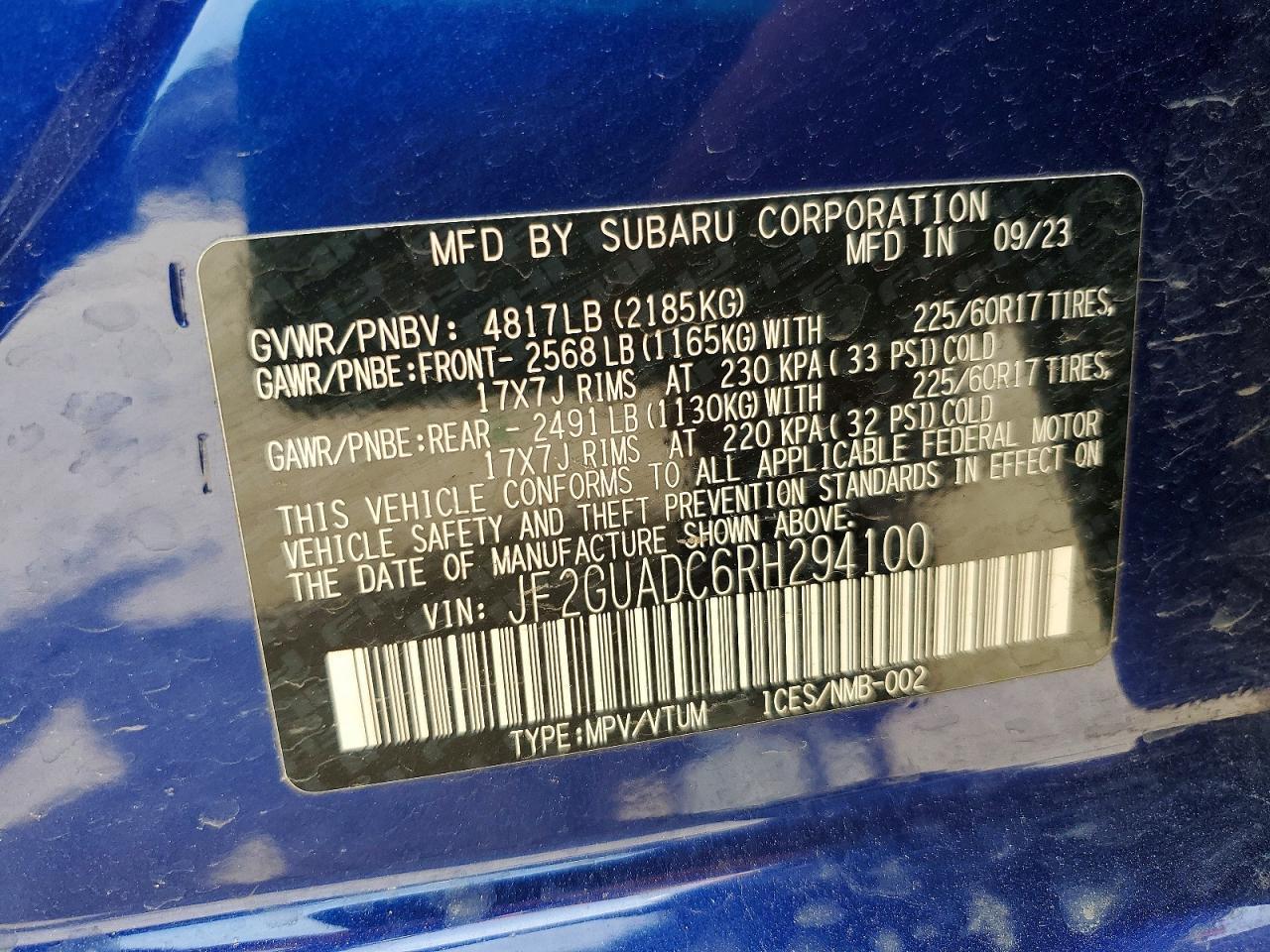 2024 SUBARU Crosstrek