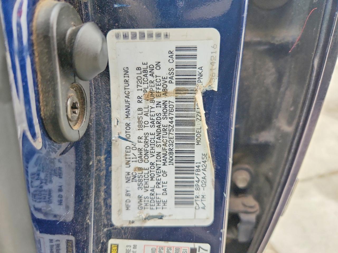 2005 TOYOTA COROLLA