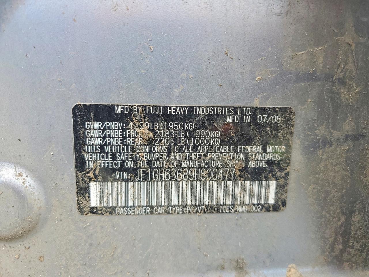 2009 SUBARU IMPREZA