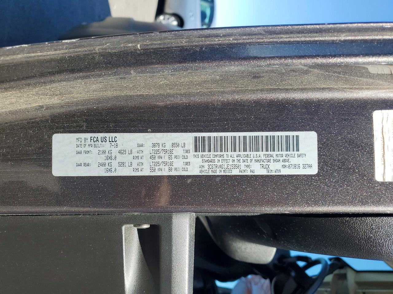 2018 RAM ProMaster 1500