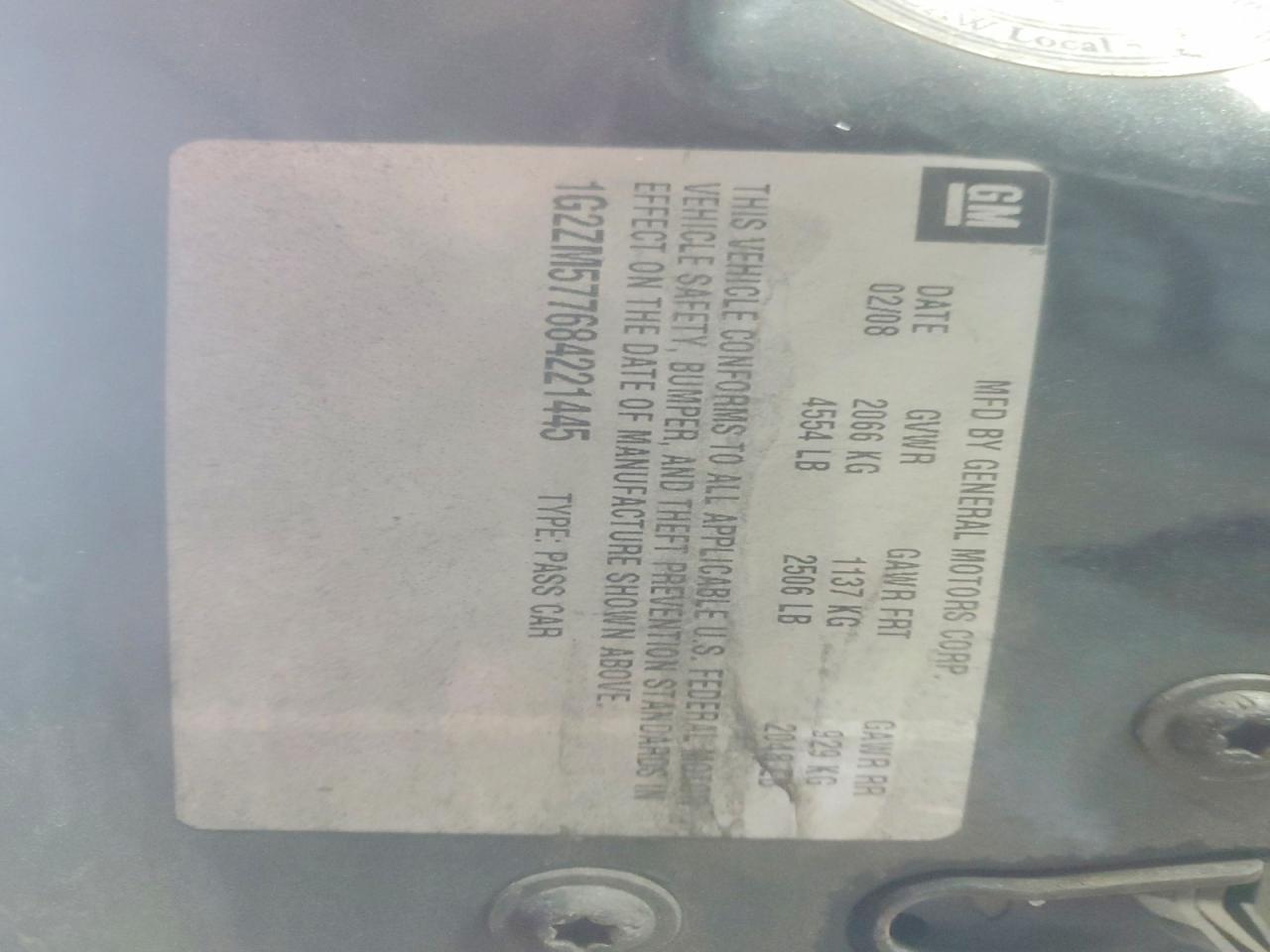 2008 PONTIAC G6