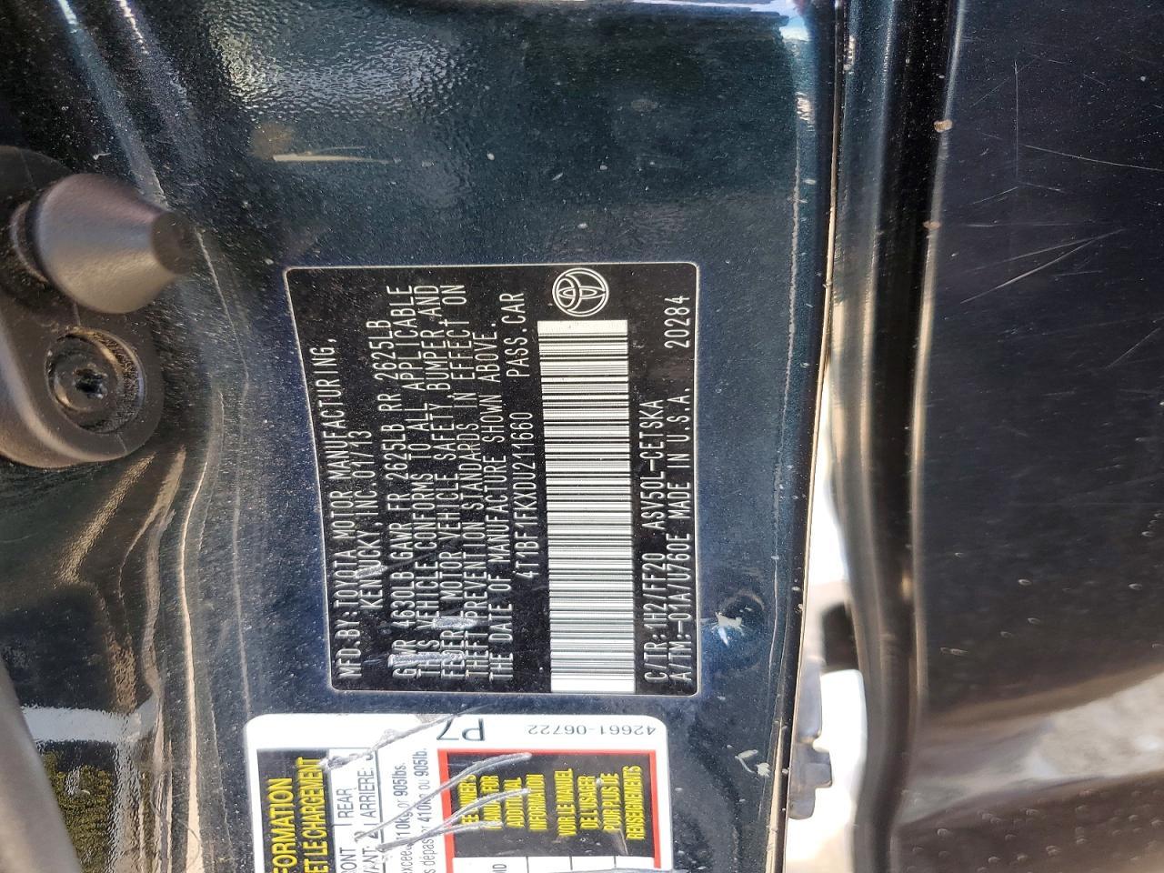 2013 TOYOTA CAMRY