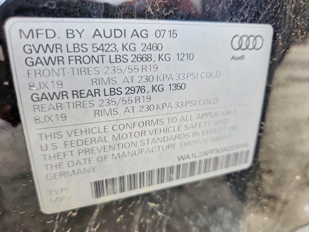 2016 AUDI Q5