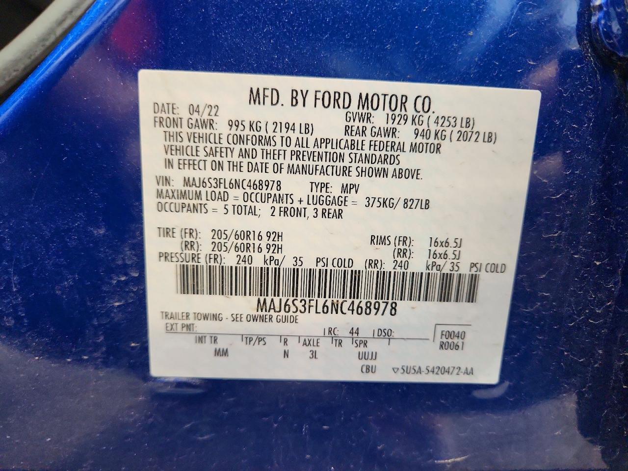 2022 FORD EcoSport