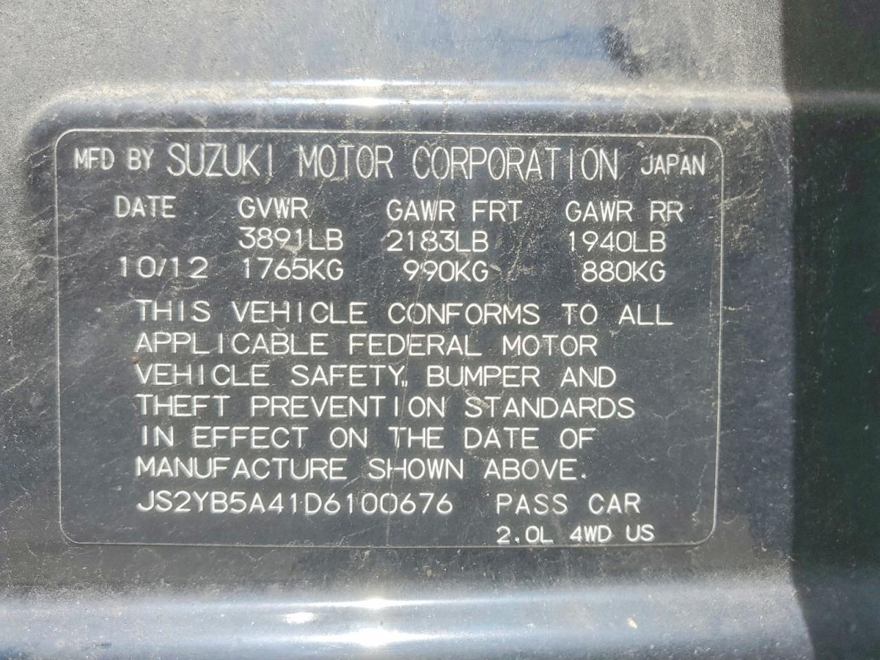2013 SUZUKI SX4