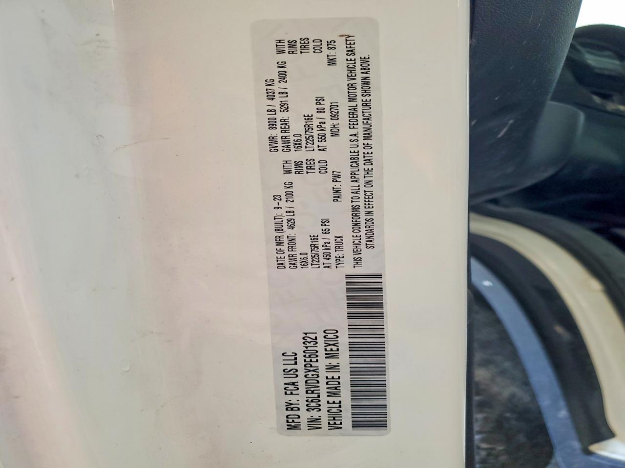 2023 RAM ProMaster 2500