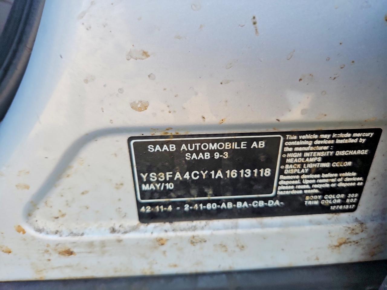 2010 SAAB 9-3