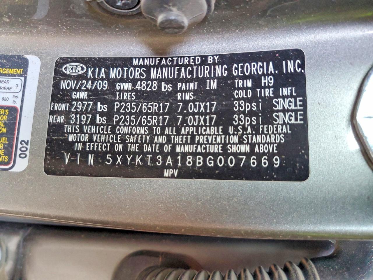 2011 KIA SORENTO