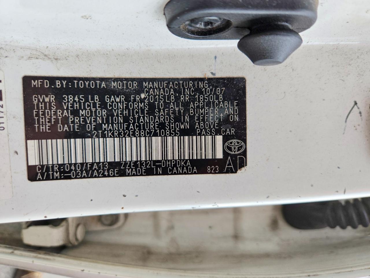 2008 TOYOTA COROLLA