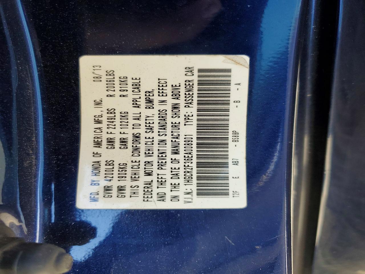 2014 HONDA ACCORD